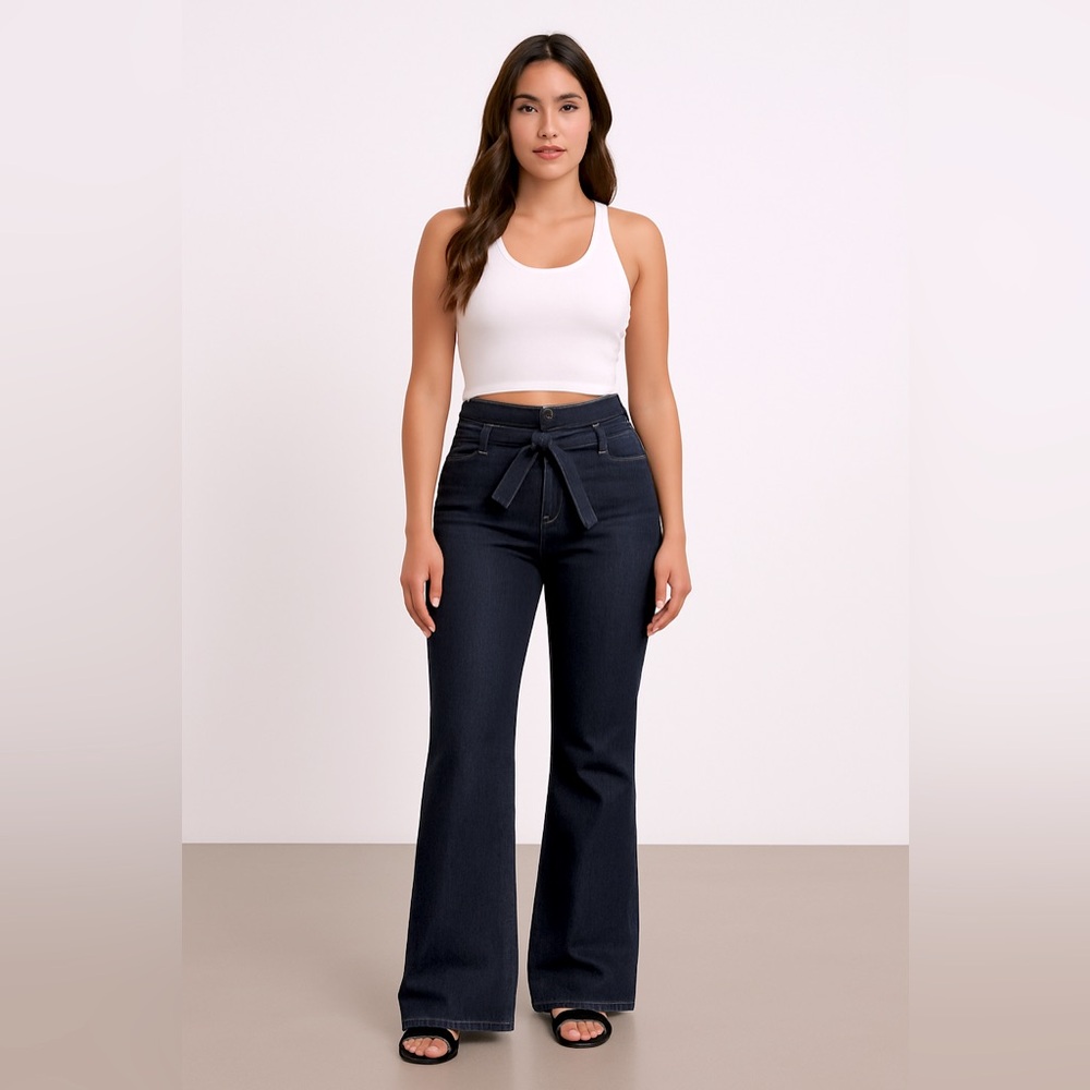 D. Jeans High Waist Flare | Size 6 | Dark Blue | NWT - Picture 1 of 8